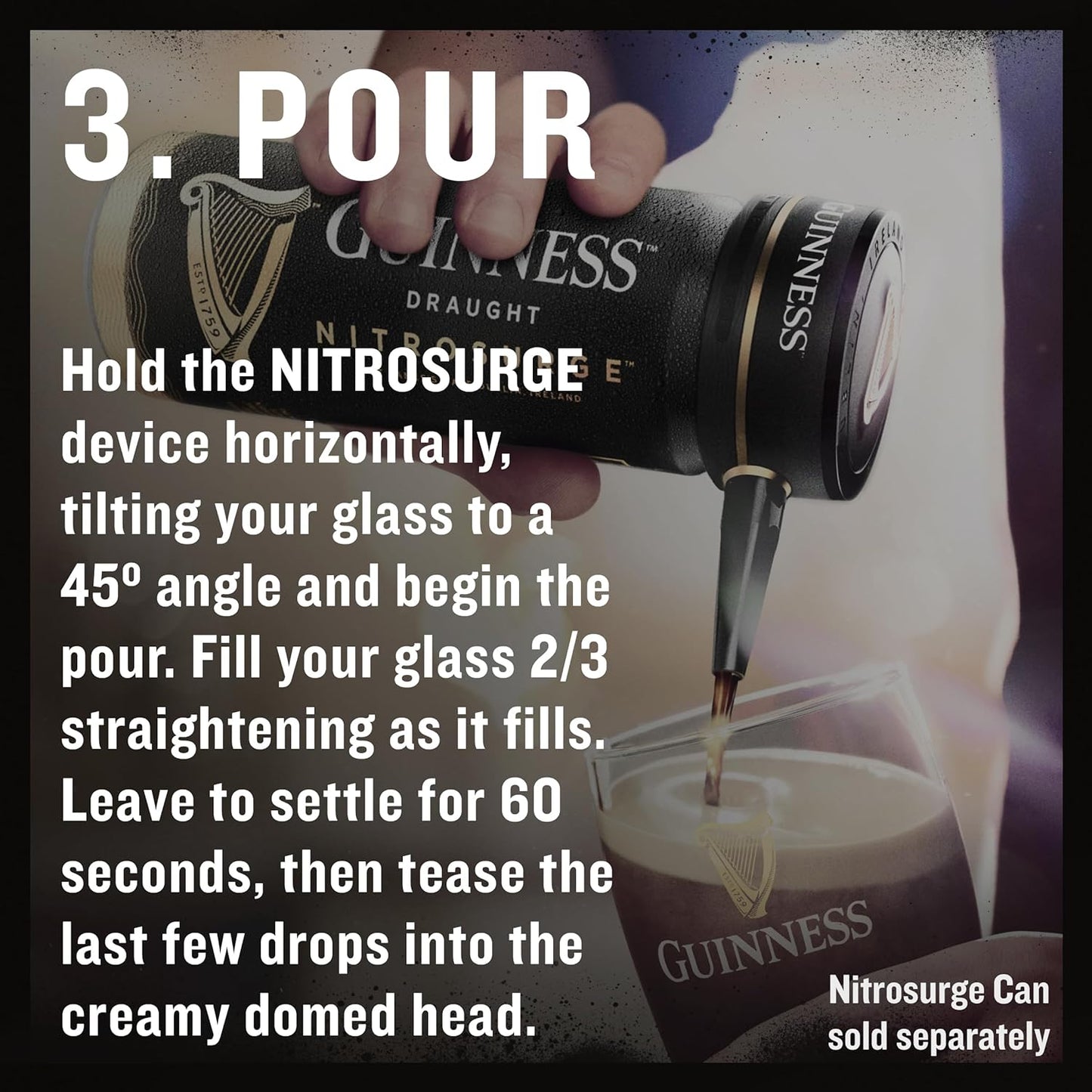 Guinness Draught Nitrosurge Device, Stout Beer, Perfect Pub Pour at Home, Rich Smooth Head & Sweetness of Malt Balanced with Hops, Cans Sold Separately, Device Only